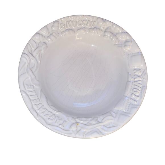 Fapor Portugal 10" White Individual Pasta Bowls Embossed Pasta Rim - Picture 5 of 11